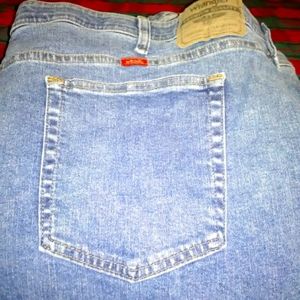 Wrangler Mens Big and Tall stretch elastic waist straight leg jeans sz 48x30